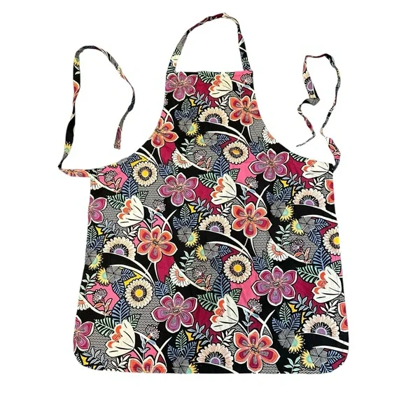 Vera Bradley Lanai Floral Kitchen Apron 100% cotton colorful bbq cooking - Picture 6 of 11